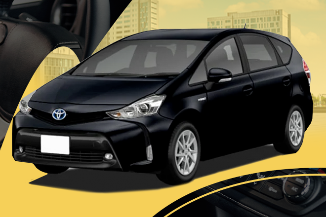 A2z Airport Transfers Prius Plus offering eco-friendly group travel